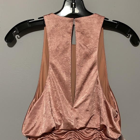 Free People Dark Blush Pink Ruched Sleeveless Dress - Picture 14 of 16